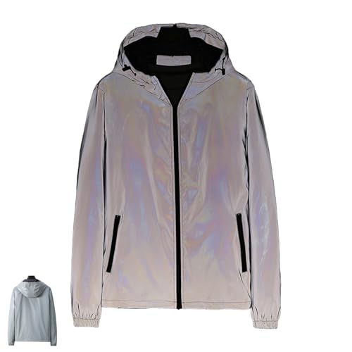 Chromashift Reflektierender Windbreaker – Alltagskleidung, 2026 Neue Nachtläufe & Farbwechsel, Jacken for Windschutz(5XL)