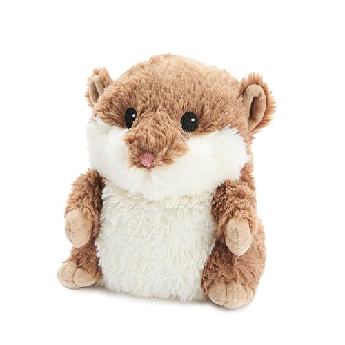 Warmies Plüsch Brauner Hamster Mikrowellen-Wärmekissen, beschwertes Kuscheltier leicht duftend mit französischem Lavendel, Mikrowellen-Wärmepad geeignet für alle Altersgruppen