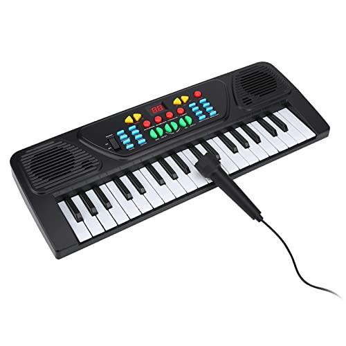 Kinder Keyboard mit Mikrofon, Elektronische Keyboard Tastatur 37 Tasten Kinderklavier Klaviertastatur für Kinder Musikinstrument Tasteninstrumente Digital-Tastatur