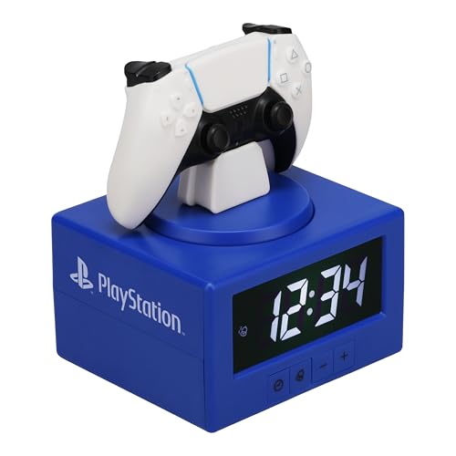 Paladone Wecker, digital, mit Nachtlichtfunktion, Motiv: Playstation DualSense Controller, offiziell lizenziert, Gaming- und Schlafzimmerdekoration für Kinder und Jugendliche