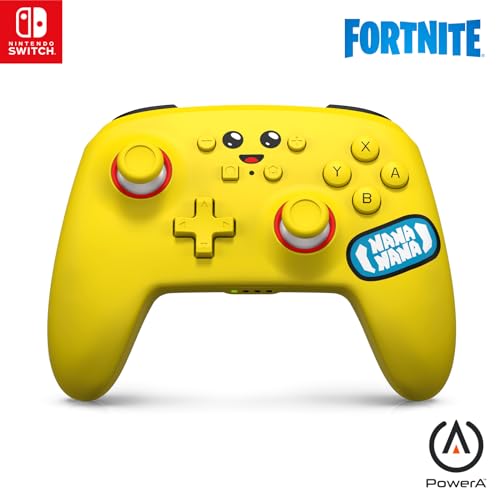 Verbesserter Kabelloser PowerA-Controller für Nintendo Switch - Peely, Fortnite, Nintendo Switch Lite, Gamepad, Spiele-Controller, Bluetooth-Controller, Aufladbar, Offiziell Lizenziert