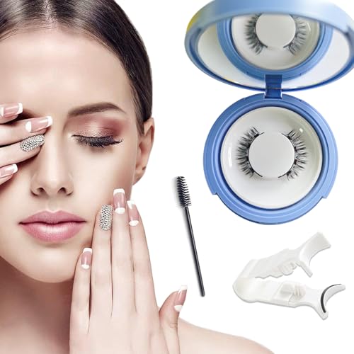 Magnet Wimpern Magnetisch ohne Eyeliner 3D Natürlicher Look Wiederverwendbar Wasserdicht Kein Kleber Erforderlich Mit Applikator Für Tägliches Make-up (1 Paare)