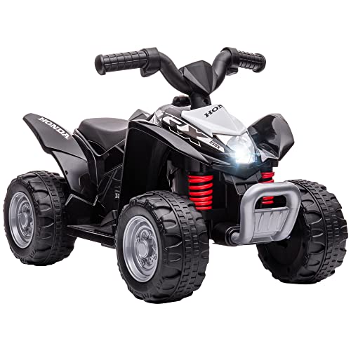 AIYAPLAY Elektro-Quad Miniquad Kinder Elektro ATV Kinderquad mit LED und Hupe Kindermotorrad Kinderfahrzeug Elektroauto für Kinder ab 18 Monaten Metall Schwarz 65,5 x 38,5 x 43,5 cm