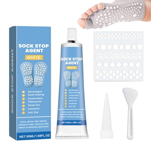 ETUCYNG Antirutsch Für Socken - Socken Stopp Anti Rutsch Set - Sockenstopper Flüssig, Antirutsch Kleber Für Socken, Sock Stop Creme, Gummiartige Antirutsch Farbe Auf Wasserbasis, 50ml