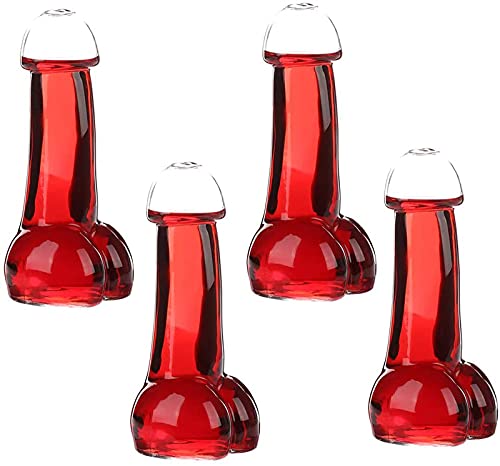 Penis Glas Cocktail GläSer Penis Tasse Penis-Schnaps-Becher Weinglas Lustig Fancy GläSer Deko Flaschen,FüR Trinkbecher FüR Partys,Bar,Pub,Ktv Dekoration (4)