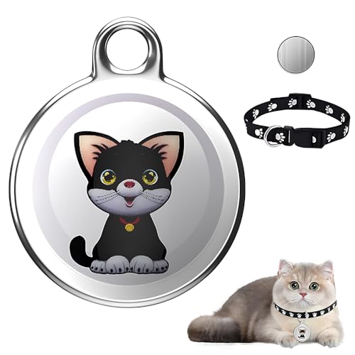 NAVESO Mini GPS Tracker für Katzen Hunde, Haustier Tracker mit Katzenhalsband, Katzentracker Hundetracker, Echtzeit-Standortverfolgung, IP65 Wasserdichter,Ohne Monatliche Gebühren