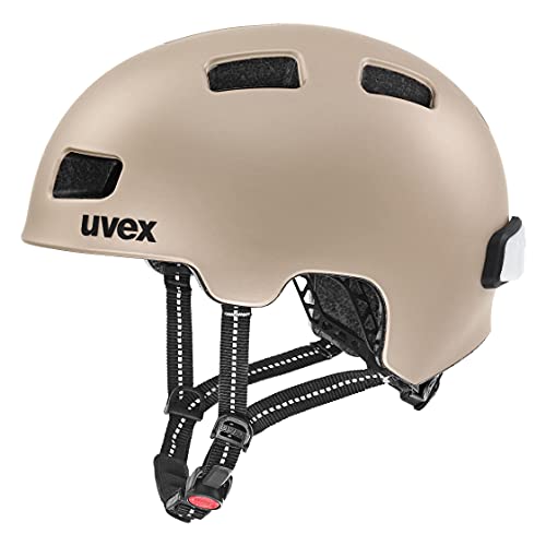 uvex City 4 - Leichter City-Helm für Damen und Herren - individuelle Größenanpassung - inkl. LED-Licht - Soft Gold matt - 58-61 cm