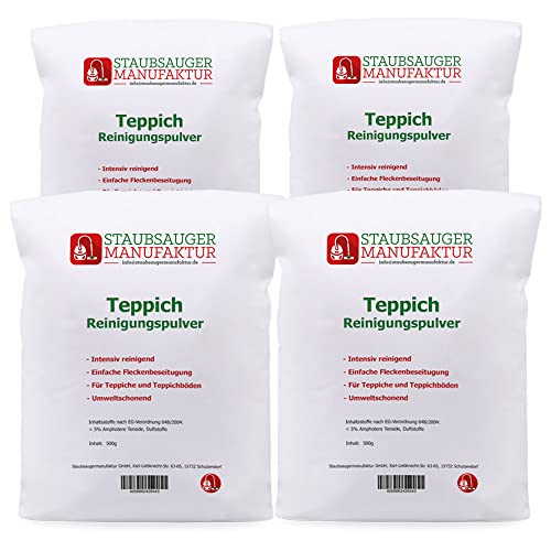 PRIMEBAG - 2 KG Teppich Reinigungspulver zum Reinigen von Teppichen z.B. mit Frischer Kit, TF730-733 oder FK360 CC / FK370 von Vorwerk - Bestleistung beim Saugen