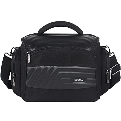 DOMISO SLR DSLR Kameratasche Wasserdicht Fototasche Schutztasche für Spiegelreflexkamera Systemkamera Kompaktkamera Nikon Canon Sony, Schwarz