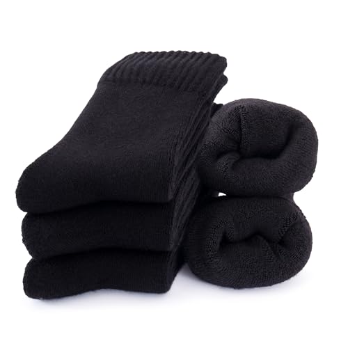 Occulto Herren & Damen Bambus Winter Socken 5er Pack (Modell: Mika) Schwarz 43-46