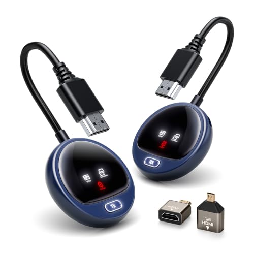 Kabellos HDMI 4k, Wireless HDMI Transmitter and Receiver mit LED-Bildschirm, 2.4G/5G Funk Verbindung, 165FT/50M Funkübertragung für Streaming Audio Video von Laptop, PC, Box zu TV, Projektor, Monitor