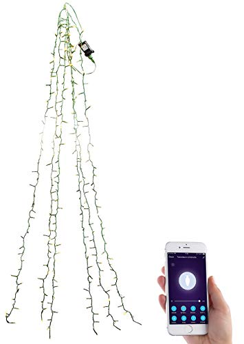 Lunartec Tannenbaum Beleuchtung: WLAN-Tannenbaum-Überwurf-Lichterkette mit App, 6 Girlanden, 240 LEDs (Lichterkette Baum, WLAN Lichterkette Weihnachtsbaum, LED Weihnachtsbaumkerzen)
