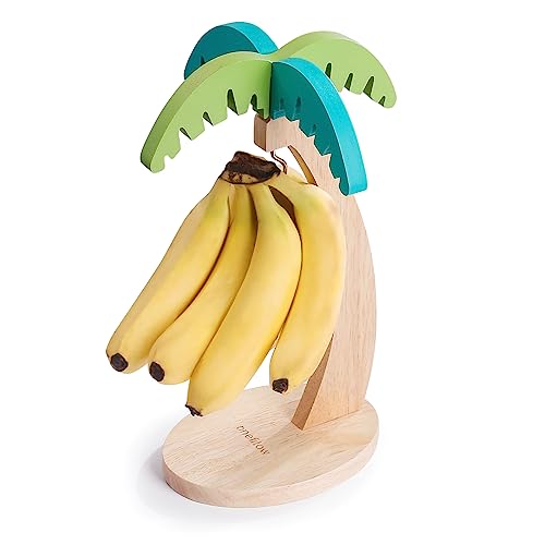 besidelux Bananenbaumständer für Küchentheken und Esstische, Bambusholz, modern und grün, 2 Regalböden, 2 Meter hoch, Bananenbaumständer-Funktion, Lagerung von Obst in der Küche und auf Esstischen