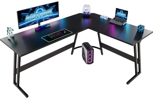 Airfish Gaming Tisch, Computertisch 170x130x75cm,Schreibtisch L Form, Eckschreibtisch, Gaming Schreibtisch L-förmiger,Groß Pc Ecktisch,Schwarz Mattiert