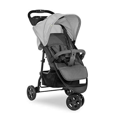 Hauck Dreirad Buggy Citi Neo 3, bis 25 kg, Einhändig Klein Zusammenklappbar, Leicht - nur 7,3 kg, mit Getränkehalter und Ablage, Liegefunktion, XL Korb, Grau