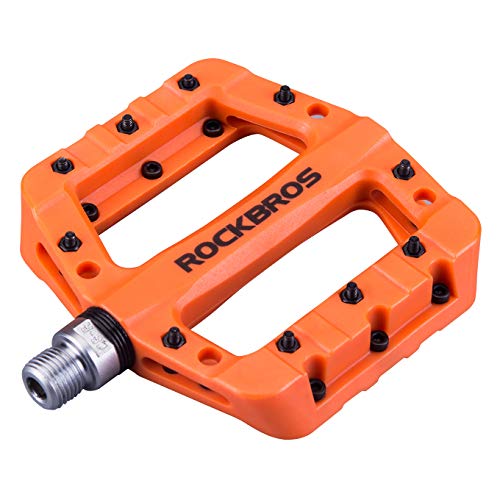 ROCKBROS Fahrradpedale Nylon Composite Flatpedale 9/16 Mtb Pedale 3 Bearing Rutschfest Wasserdicht Anti-Staub