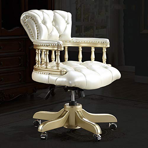 DJLOOKK Bürostuhl Ergonomischer Schreibtischstuhl, Influencer Game Chair, Boss-Computerstuhl im europäischen Stil, Lift-Drehstuhl, Fashion Noble Chair,Gold