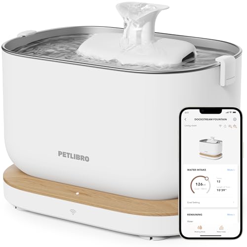 PETLIBRO Katzenbrunnen App-Überwachung Trinkbrunnen für Katze, Dockstream Automatischer Katzentrinkbrunnen 2,5L, Intelligentes Steuerungssystem, 2,4GHz Wi-Fi-Verbindung, Einfache Reinigung, Ultraleise