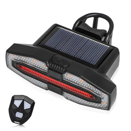 XPJBKC Fahrrad Blinker, USB Wiederaufladbar Fahrradrücklicht Led mit Fernbedienung, Wasserdichtes 5 Modi Fahrradlicht Hinten Blinker für E Scooter, Ebike
