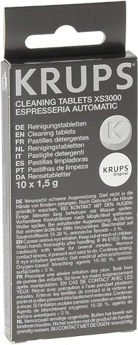 Krups Reinigungstabletten XS3000 | für alle Kaffeevollautomaten von Krups | 10 Stück | hygienische Komplett-Reinigung | einfache Verwendung