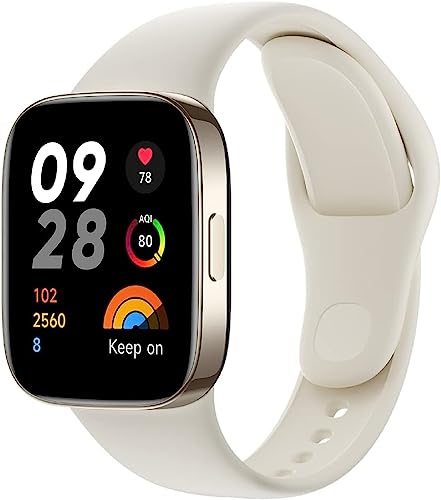 Xiaomi Redmi Watch 3, 1.75' AMOLED Display, 121 Fitness-Modi, SPO₂-Messung & 24-Std-Herzfrequenzüberwachung, Bluetooth®-Anrufe, GPS-Multisystem, 5 ATM, bis zu 12 Tage Akkulaufzeit, Ivory