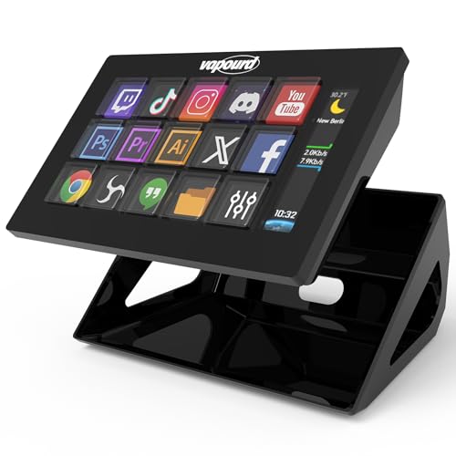 Stream Controller Deck, Studio Controller, 15 Anpassbare LCD Tasten, Kompaktes Kontroll Deck, Trigger Aktionen in Apps und Software wie OBS, Twitch,YouTube, kompatibel mit Mac/PC für Streaming