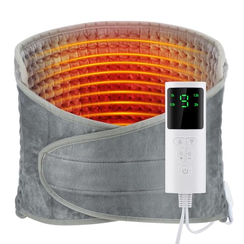 Elektrisches Heizkissen Zur Schmerzlinderung, Taille Beheiztes Kissen Mit LCD-Controller, 9 Heizstufen, 4 Timer-Einstellungen, Schnelles Aufheizen, Ideal Für Rücken Bauch Schultern Bein -30x126cm