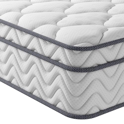 Vesgantti Matratze 100x200 7-Zonen Federkernmatratze Taschenfederkernmatratze Mittelfeste Orthopädischem Tonnentaschenfederkernmatratze (H3, Box-top 26cm)