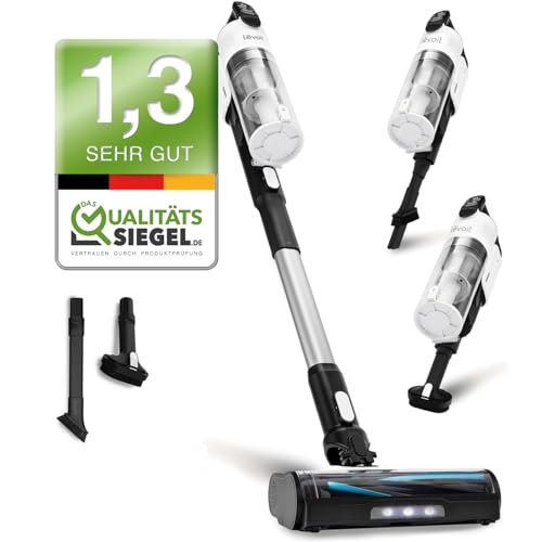 Levoit - Akku Staubsauger mit Tierhaardüse - Anti Haar Wrap - 4-in-1 Kabelloser Akkustaubsauger - 99,9 Prozent Filterleistung - Beutelloser Akkusauger für Teppich/Hartböden/Auto - max 50 min Laufzeit