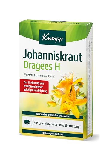 Kneipp Johanniskraut Dragees H - Zur Linderung von vorübergehender geistiger Erschöpfung - Traditionelles pflanzliches Arzneimittel