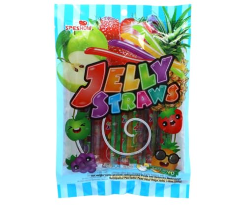 · CANDYBOX · Fruchtgummistäbchen Speshow Jelly Straws + Warheads lutscher - Geleefruchtstreifen – Tik Tok Challenge Long Jellys - Kaubonbon-Stangen - Soft-Kaustangen mit Frucht - 300 ml 1 Stück