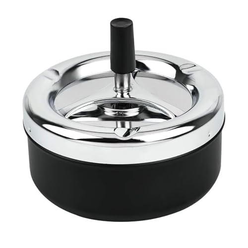 Sumnos - Aschenbecher mit Deckel, Drehaschenbecher, Winddicht, Zigarettenaschenbecher für den Innen- oder Außenbereich, Tischaschenbecher (13cm)