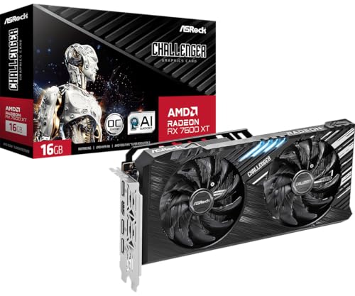 ASROCK RX 7600XT Challenger 16GB OC Grafikkarte - 12GB GDDR6, 2X HDMI, 2X DP