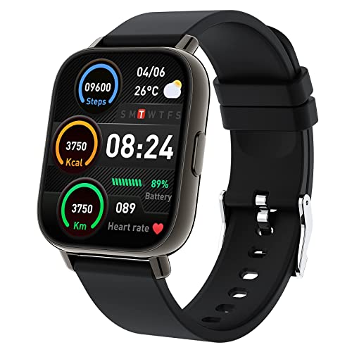 Smartwatch, Armbanduhr Bluetooth 1.69 Voller Touch Screen IP67 Wasserdicht Smart Watch Schwarz, Fitness Tracker mit Schrittzähler Schlafmonitor Stoppuhr für Sportuhr Herren