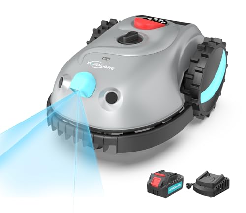 YARDCARE V100 Mähroboter ohne Begrenzungskabel, mit Vision Navigation, 150 Hinderniserkennung, Rasenroboter bis zu 150 m², Akku Rasenmäher Roboter mit Graskamm, Ersatzklingen