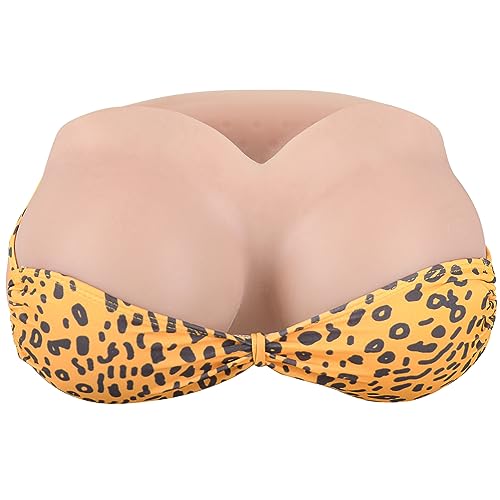 YEEFAIRY Silikon Crossdresser Brustprothesen Trägerloses Bandeau für Transfrau Tube Top mit Elastikband Gefälschte Brust mit Gel Gefüllt Transgender Cosplay Brustplatte, B Cup - XL, Natur