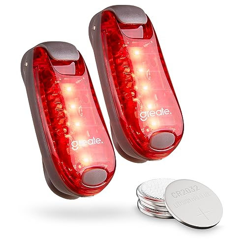 ABSINA 2er Pack LED Blinklicht Sicherheitslicht - Clip Licht mit Klettband als Schulranzen Beleuchtung, Kinderwagen, Jackenlampe, Lampe Joggen, Hundelicht, Blink Lichter Kinder