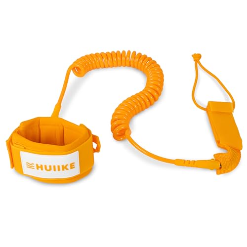HUIIKE Sup Leash Verstellbar und Spiralförmig Leash Sup Board Standard, Stand Up Paddle Zubehör | Standup Paddle Board Fußschlaufe | Surfboard Bodyboard Fussleine | Kajak Sicherheitsleine Knöchel