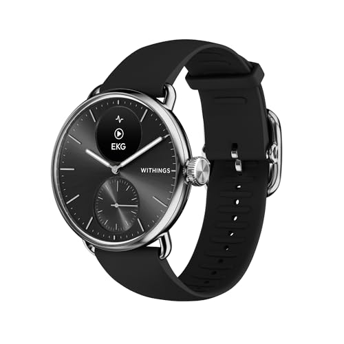 WITHINGS ScanWatch 2 - Connected Healthwatch, Herren Damen, EKG Elektrokardiogramm, SpO2, Temperatur, Schlaftracking, Atemwegsgesundheit, Aktivitäten, Kalorien, Wasserdicht, 30Tage Akku, Android iOS