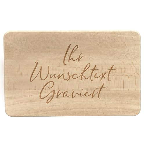 LAUBLUST Frühstücksbrettchen Personalisiert mit Wunschgravur - Geschenk Familie & Freunde | ca. 24x15cm, Holz FSC®