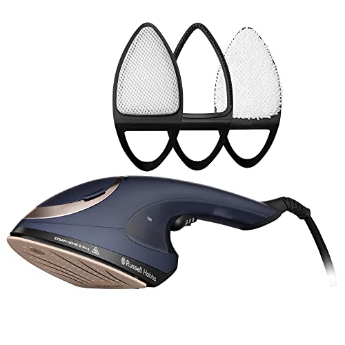 Russell Hobbs Dampfbügeleisen Multi [Dampfglätter & Bügeleisen] Steam Genie 2-in-1 (1700W, 20g/min Dampf, Hitzebeständige Tasche, 3 Aufsätze: Kleidung, Vorhänge, Polstermöbel) Reisebügeleisen 28370-56