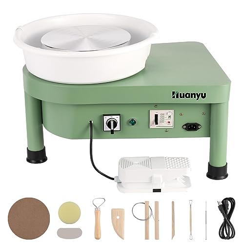 Huanyu Keramik-Maschine mit Fußpedal, 25,4 cm, elektrische Töpfermaschine mit abnehmbarem Becken, für Töpferstudio, Töpferei, Heimwerken, Töpferei, Schule