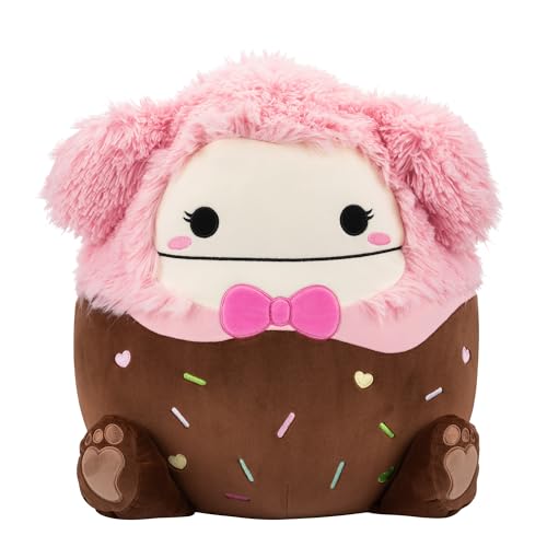 Squishmallows SQVA01444 - Brina der Bigfoot mit rosa Fliege 40 cm, offizielles Jazwares Plüsch, superweiches Kuscheltier