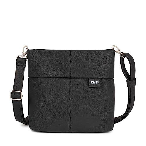 Zwei Damen Handtasche Mademoiselle.M M8 Crossbody Bag 3 L Umhängetasche aus Kunstleder mit Geheimfach & Hauptfach mit Reißverschluss, inkl. kurzem & langen abnehmbaren Schultergurt (nubuk-black)