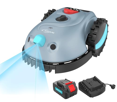 YARDCARE V100 Mähroboter ohne Begrenzungskabel, mit Vision-Navigation, Hindernisvermeidung(150 Arten), 4,0 Ah Akku Rasenmäher Roboter, Rasenroboter mit Graskamm, Ersatzklingen