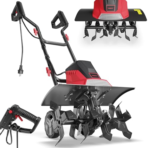 ONBEST Elektro Gartenfräse – 45 cm Arbeitsbreite – 1500 Watt Motor – 24 Messer – elektrische Bodenhacke Motorhacke – Gartenhacke – Kultivator – zum umgraben und auflockern vom Boden