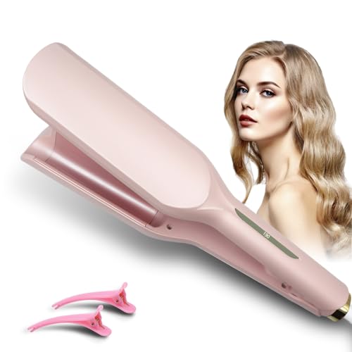 Großcat welleneisen Lockenstab Locken für Haare 32mm, Deep Waves, Wasserwellen, Mermaid Waves, Wellenstyler, Französischer Wellen-Lockenstab für Lange/Kurze Haare, Einstellbare Temperatur Lockenwickl