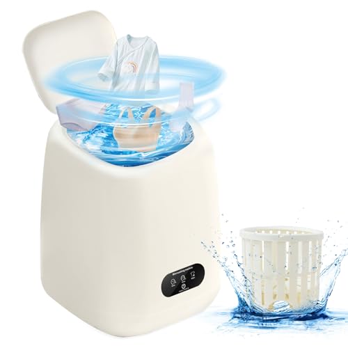 Mini Waschmaschine mit Schleuder Waschautomat bis 3 KG, Reisewaschmaschine, Miniwaschmaschine für Babykleidung/Haustierkleidung/Unterwäsche/Socken