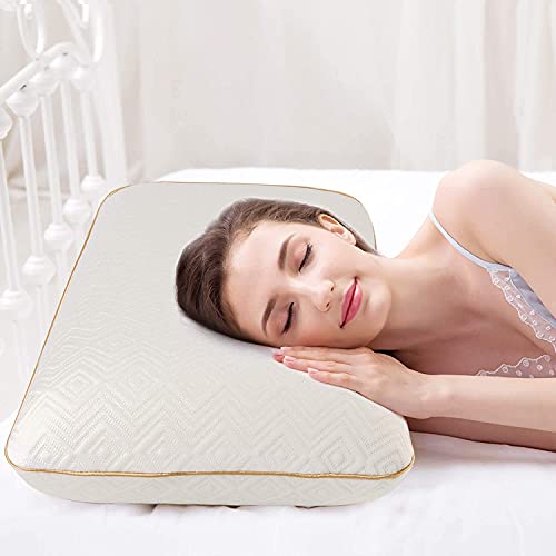 Fityou Memory Foam Kopfkissen, Nackenkissen, Ergonomisches Schlafkissen, Abnehmbarer und Waschbarer Kopfkissenbezug, für Seitenschläfer, Rückenschläfer, Anfällig, (67.5x40x13cm)