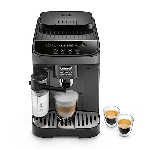 De'Longhi Magnifica Evo ECAM292.52.GB, Kaffeevollautomat mit Milchsystem, 4 Direktwahltasten für Cappuccino, Espresso und weitere Getränke, intuitives Bedienfeld, 2-Tassen-Funktion, Schwarz